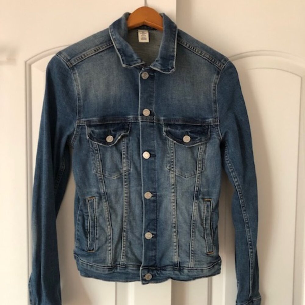 Women's H&M Vintage Wash Fitted Denim Jacket